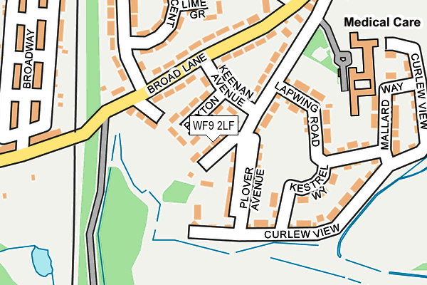 WF9 2LF map - OS OpenMap – Local (Ordnance Survey)