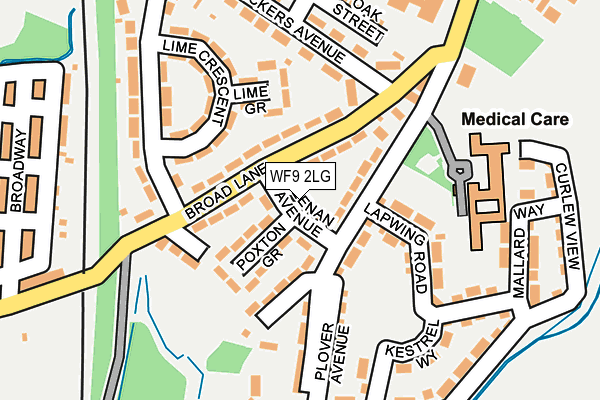 WF9 2LG map - OS OpenMap – Local (Ordnance Survey)