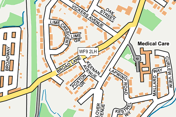 WF9 2LH map - OS OpenMap – Local (Ordnance Survey)