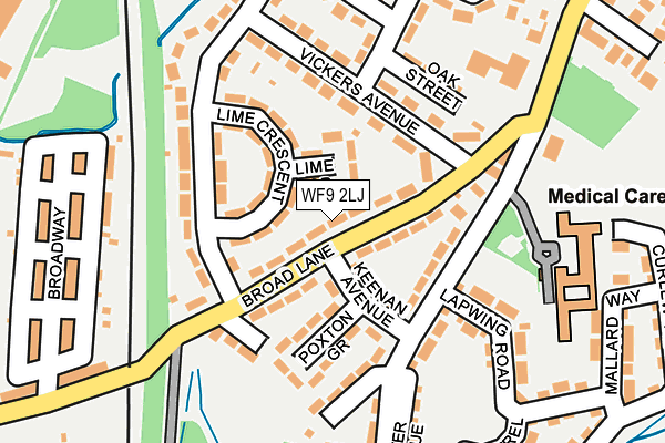 WF9 2LJ map - OS OpenMap – Local (Ordnance Survey)