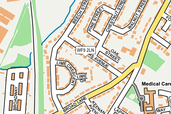 WF9 2LN map - OS OpenMap – Local (Ordnance Survey)