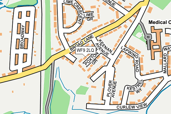WF9 2LQ map - OS OpenMap – Local (Ordnance Survey)