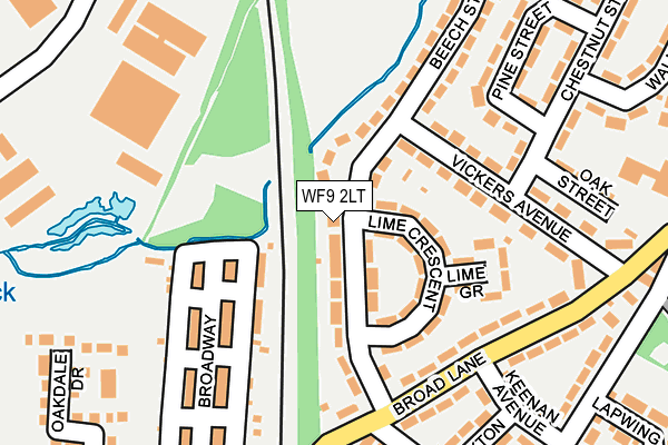 WF9 2LT map - OS OpenMap – Local (Ordnance Survey)