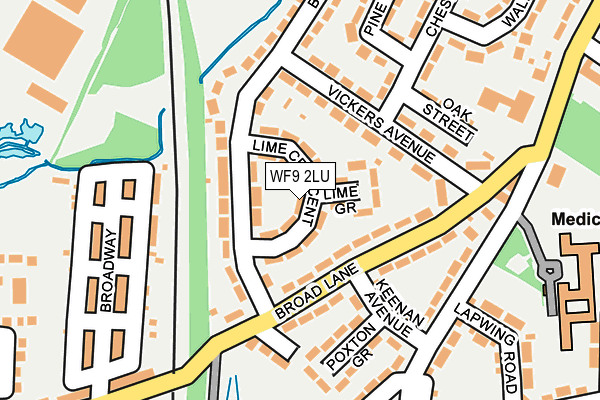 WF9 2LU map - OS OpenMap – Local (Ordnance Survey)