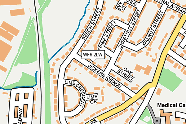 WF9 2LW map - OS OpenMap – Local (Ordnance Survey)