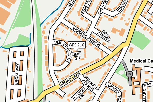 WF9 2LX map - OS OpenMap – Local (Ordnance Survey)