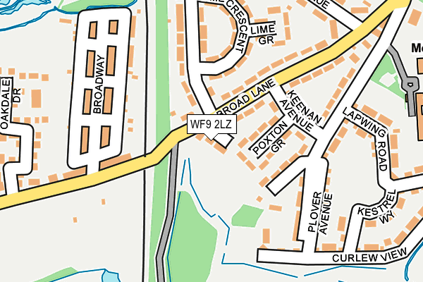 WF9 2LZ map - OS OpenMap – Local (Ordnance Survey)