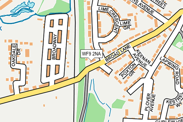 WF9 2NA map - OS OpenMap – Local (Ordnance Survey)