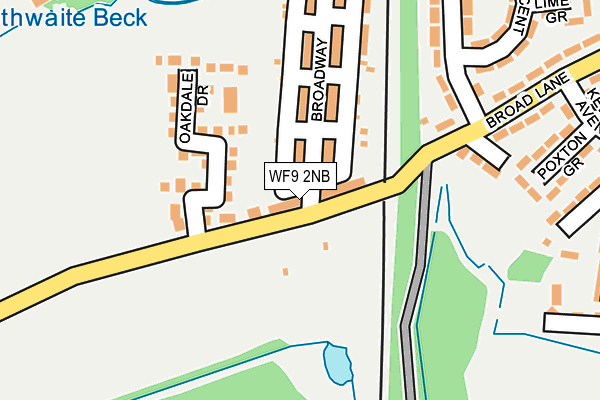 WF9 2NB map - OS OpenMap – Local (Ordnance Survey)