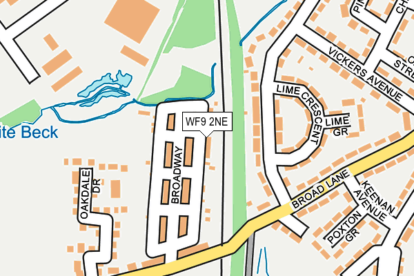 WF9 2NE map - OS OpenMap – Local (Ordnance Survey)