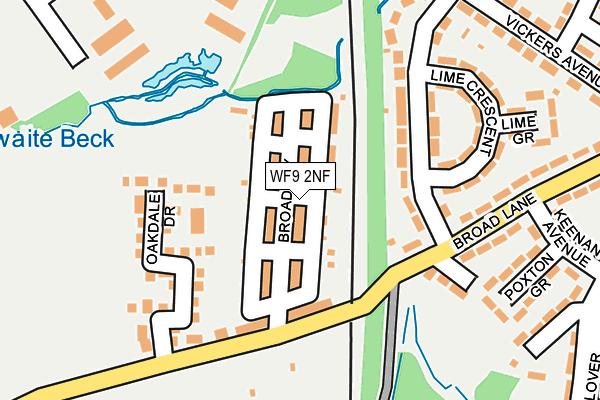 WF9 2NF map - OS OpenMap – Local (Ordnance Survey)
