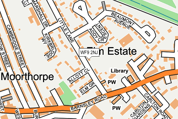 WF9 2NJ map - OS OpenMap – Local (Ordnance Survey)