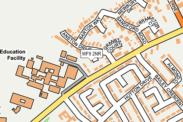 WF9 2NR map - OS OpenMap – Local (Ordnance Survey)