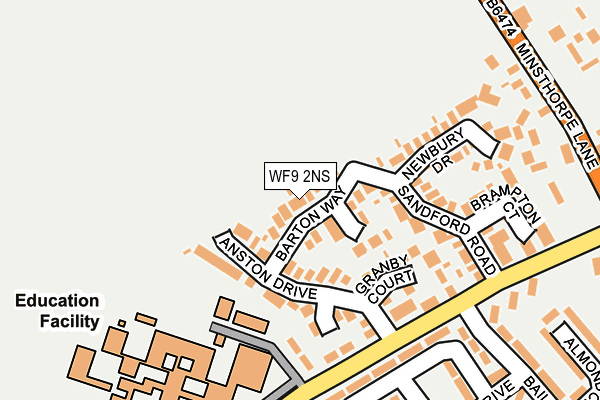 WF9 2NS map - OS OpenMap – Local (Ordnance Survey)