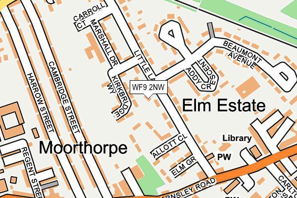 WF9 2NW map - OS OpenMap – Local (Ordnance Survey)