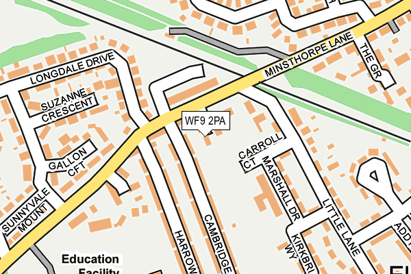 WF9 2PA map - OS OpenMap – Local (Ordnance Survey)