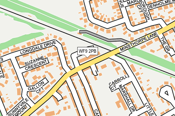 WF9 2PB map - OS OpenMap – Local (Ordnance Survey)