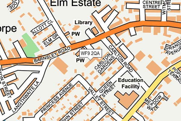 WF9 2QA map - OS OpenMap – Local (Ordnance Survey)