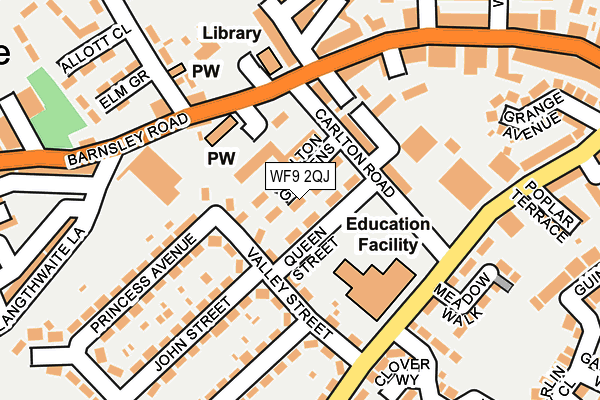 WF9 2QJ map - OS OpenMap – Local (Ordnance Survey)
