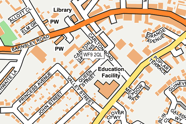 WF9 2QL map - OS OpenMap – Local (Ordnance Survey)