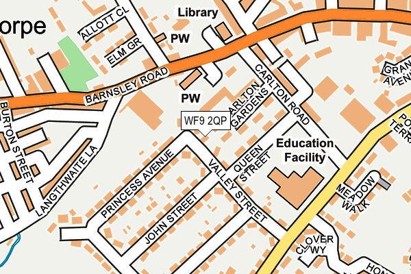 WF9 2QP map - OS OpenMap – Local (Ordnance Survey)