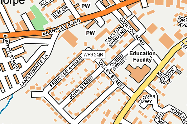 WF9 2QR map - OS OpenMap – Local (Ordnance Survey)