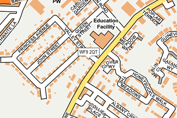 WF9 2QT map - OS OpenMap – Local (Ordnance Survey)