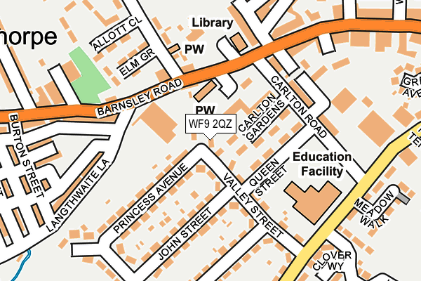 WF9 2QZ map - OS OpenMap – Local (Ordnance Survey)