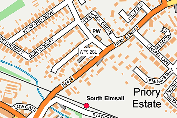 WF9 2SL map - OS OpenMap – Local (Ordnance Survey)