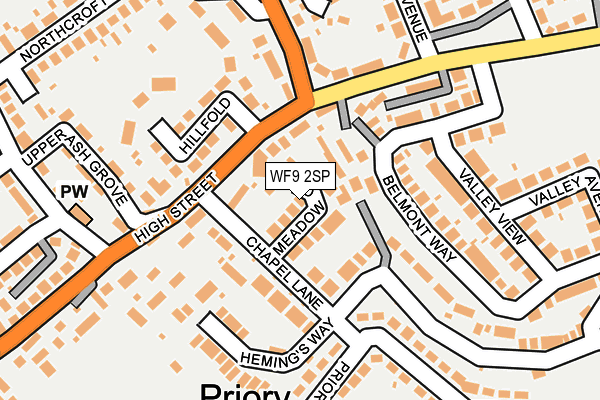 WF9 2SP map - OS OpenMap – Local (Ordnance Survey)