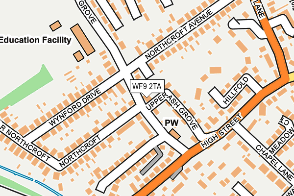 WF9 2TA map - OS OpenMap – Local (Ordnance Survey)