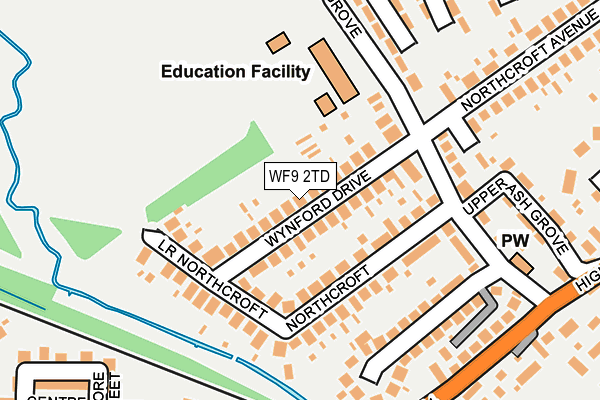 WF9 2TD map - OS OpenMap – Local (Ordnance Survey)