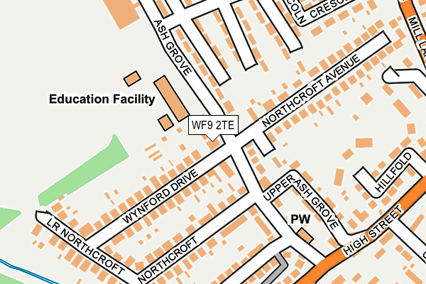 WF9 2TE map - OS OpenMap – Local (Ordnance Survey)