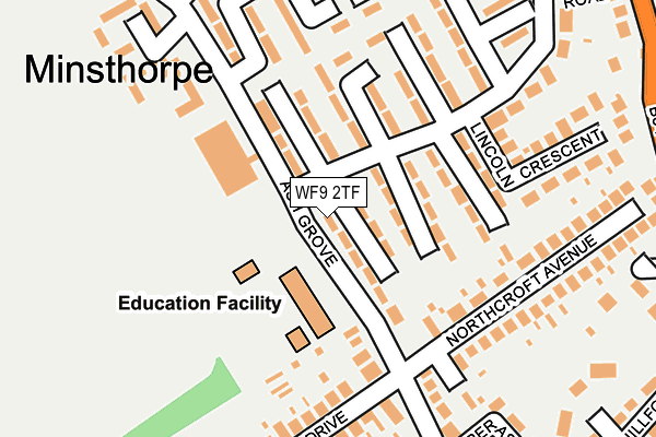 WF9 2TF map - OS OpenMap – Local (Ordnance Survey)