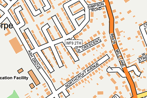 WF9 2TH map - OS OpenMap – Local (Ordnance Survey)