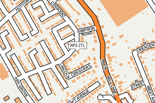 WF9 2TL map - OS OpenMap – Local (Ordnance Survey)