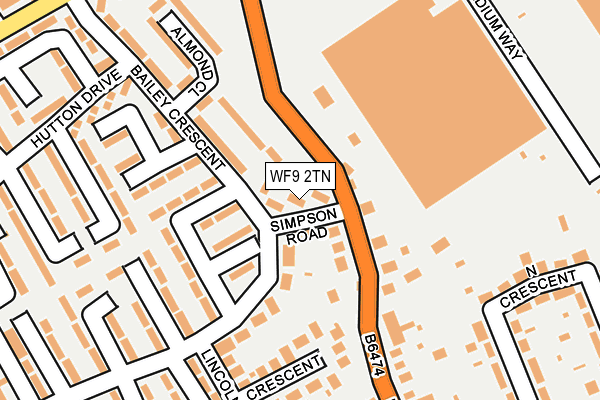 WF9 2TN map - OS OpenMap – Local (Ordnance Survey)
