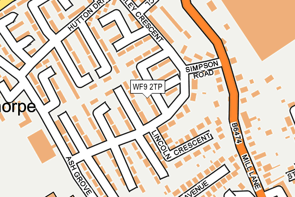 WF9 2TP map - OS OpenMap – Local (Ordnance Survey)