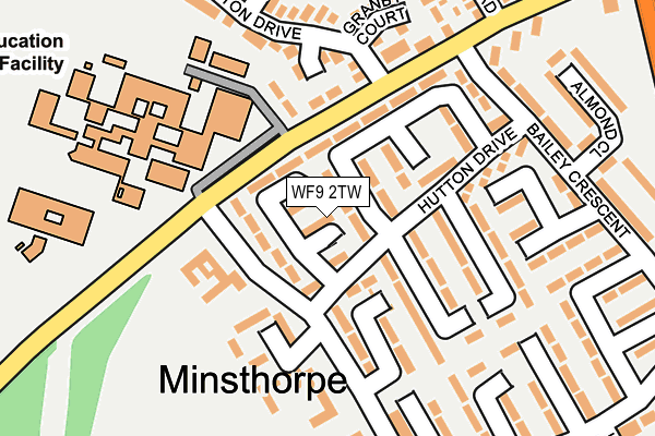 WF9 2TW map - OS OpenMap – Local (Ordnance Survey)