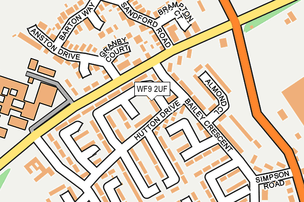 WF9 2UF map - OS OpenMap – Local (Ordnance Survey)