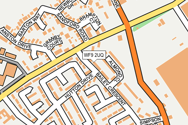 WF9 2UQ map - OS OpenMap – Local (Ordnance Survey)