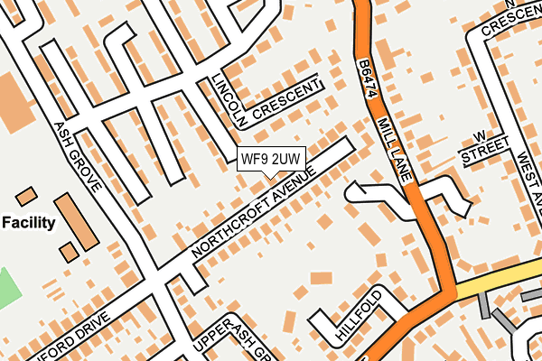 WF9 2UW map - OS OpenMap – Local (Ordnance Survey)