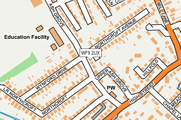 WF9 2UX map - OS OpenMap – Local (Ordnance Survey)