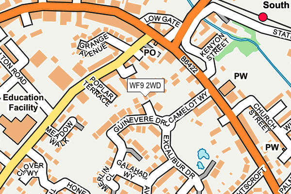WF9 2WD map - OS OpenMap – Local (Ordnance Survey)