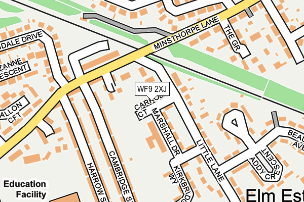 WF9 2XJ map - OS OpenMap – Local (Ordnance Survey)