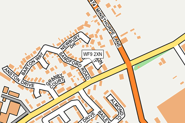 WF9 2XN map - OS OpenMap – Local (Ordnance Survey)