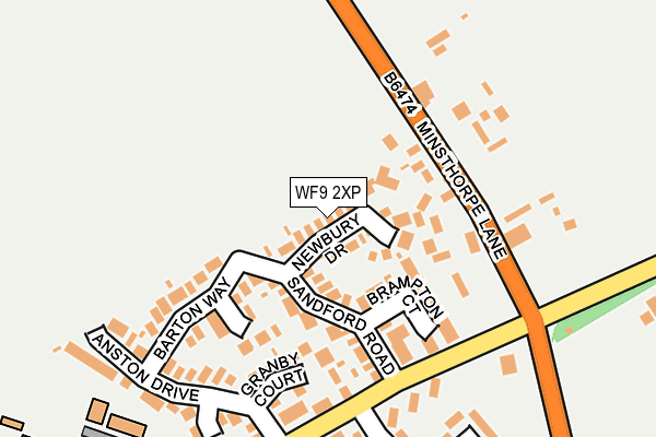 WF9 2XP map - OS OpenMap – Local (Ordnance Survey)