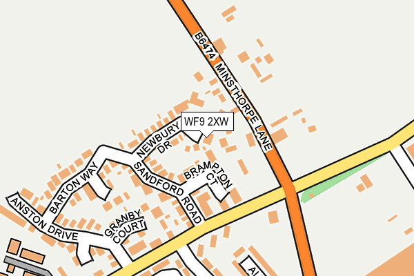 WF9 2XW map - OS OpenMap – Local (Ordnance Survey)