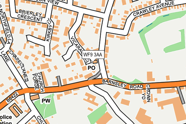 WF9 3AA map - OS OpenMap – Local (Ordnance Survey)