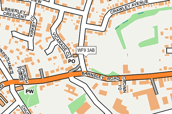 WF9 3AB map - OS OpenMap – Local (Ordnance Survey)